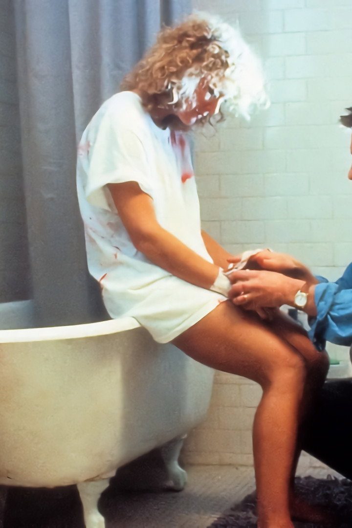 Glenn Close as Alex Forrest in the bathroom scene from Fatal Attraction